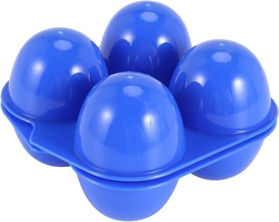Camping Eierhouder - Bewaarbox Eieren - Outdoor Camping - Schokbestendig Ontwerp - 4 Eieren - Blauw