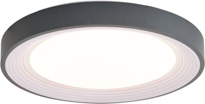QAZQA kanton - Moderne LED Plafondlamp - 1 lichts - Ø 48 cm - Grijs - Woonkamer | Slaapkamer | Keuken