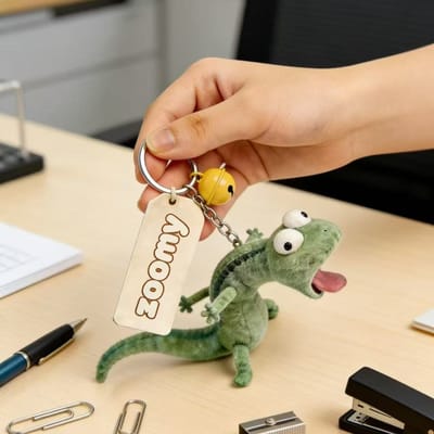 Nieuwe Bever Verandert in Mintgroene Hagedis Sleutelhanger Pluche Poppen Accessoires Zacht Driedimensionaal Pluche Speelgoed Hanger Gadgets gray