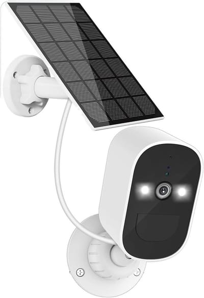 Draadloze Beveiligingscamera - Buitencamera WiFi - Huis Beveiligen - Met Zonnepaneel - 5MP Resolutie - Wit