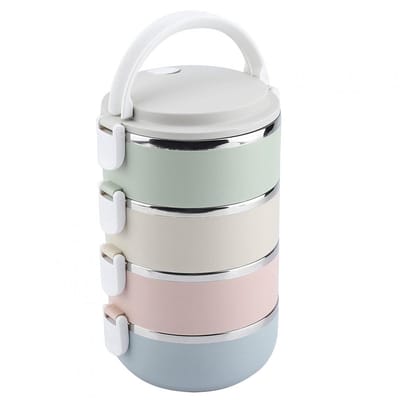 Cosensi- Lunchbox 4 lagen - Draagbare roestvrijstalen thermische bento - Lekvrije voedselcontainer - Capaciteit 2800 ml - Ideaal voor school/thuis/picknick - Bento Box