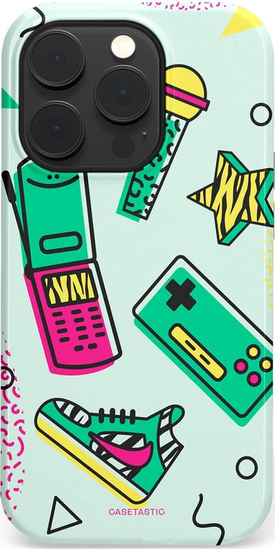 Casetastic Hoesje Geschikt voor Apple iPhone 14 Pro Magsafe - Stijlvolle Beschermende Duo-layer Case - Retro 80s sneaker