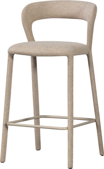 WOOOD Noble Barstoel - Geweven Stof - Zand - 95x48x52