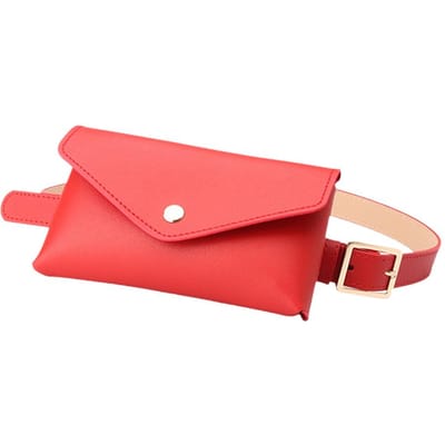Dames Heuptas Leer Fanny Pack Borsttas Dames Riem Mode Pin Gesp Dunne Riem Tas rood