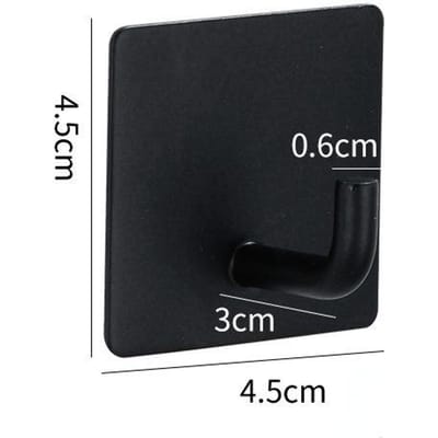 Crochets Adhésifs Carrés, Crochets pour Serviettes Muraux Sans Percage, Supports à Crochets Suspendus, Cintre pour Vêtements de Douche Black J Hook
