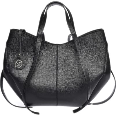 Luisa Vannini Zwart Rundleer Tas
