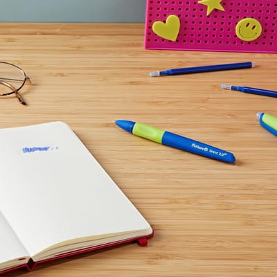 Uitwisbare Rollerball Pen Blauwe Inkt - Ergonomisch & Voor Links- en Rechtshandigen - Inclusief 6 Navullingen
