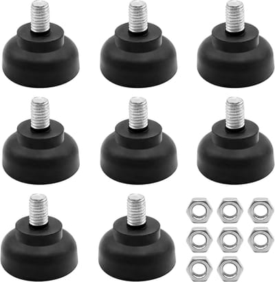 Verstelbare meubelpoten - Stelpootjes stelvoetjes - Meubels stabiliseren - Antislip en schokabsorberend - M8 x 35 mm - Zwart