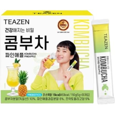 Jungkook Teazen Kombucha de BTS 8 saveurs 5 g 30 bâtonnets par boîte Pineapple flavor 60sticks