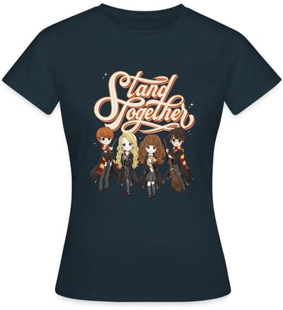 Harry Potter Geanimeerde Personages Stand Together T-Shirt Dames