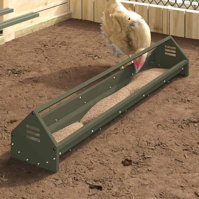 vidaXL - Kippen - voederbak - Olijfgroen - 108 - x - 20,5 - x - 20 - cm - 5 - kg