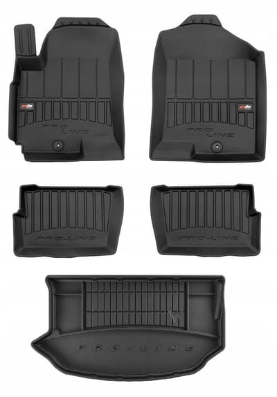 Frogum ProLine Luxe Voordeelset - Premium Automatenset + Kofferbakmat - Geschikt voor KIA Soul I (2008-2013) - XL Uitvoering - Hoge Laadvloer - Zwart
