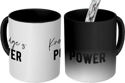 Magische Mok - Foto op Warmte Mokken - Koffiemok - Quote - Studeren - Power - Magic Mok - Beker - 350 ML - Theemok