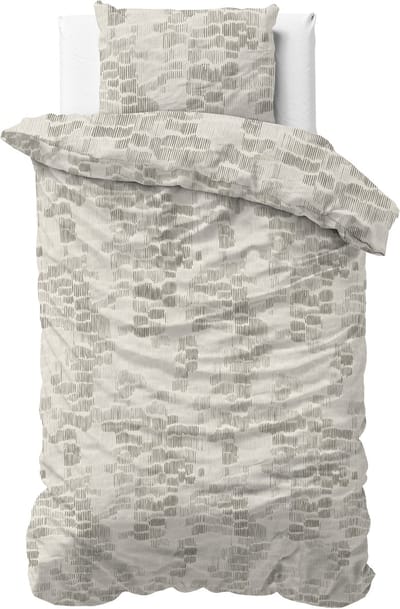 Sleeptime Dekbedovertrek Drift – 100% Katoen – Zandkleur – Ademend & Comfortabel – 140x220 – Green