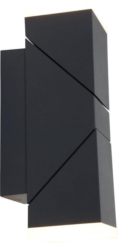 Steinhauer Buitenlampen - Wandlamp Modern - Zwart - H:6.5cm  - Universeel - Voor Buiten - Metaal - Wandlampen - Slaapkamer - Woonkamer