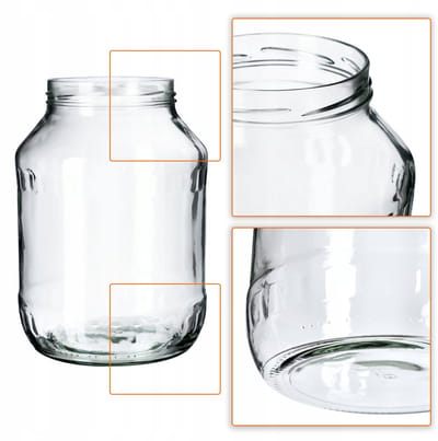 KADAX Pot Glazen Pot 1,7L Voor Conserven Komkommers Honing + Deksels Fi89 12 st