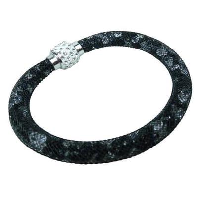 Fako Bijoux® - Armband - Sterrenstof Disco Dots - Zwart/Mix