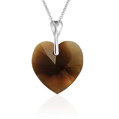 Montebello Ketting Mila HZ567 - Swarovski Hart - 925 Zilver Gerhod. - Ø18mm - 50cm