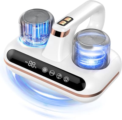 Matrasstofzuiger - Huisstofmijt Stofzuiger - Handstofzuiger - 5-In-1 Draadloze Bedstofzuiger -Bacterie, Mijt & Schimmel Bestrijder - UV Lamp Sterilisator - Wit