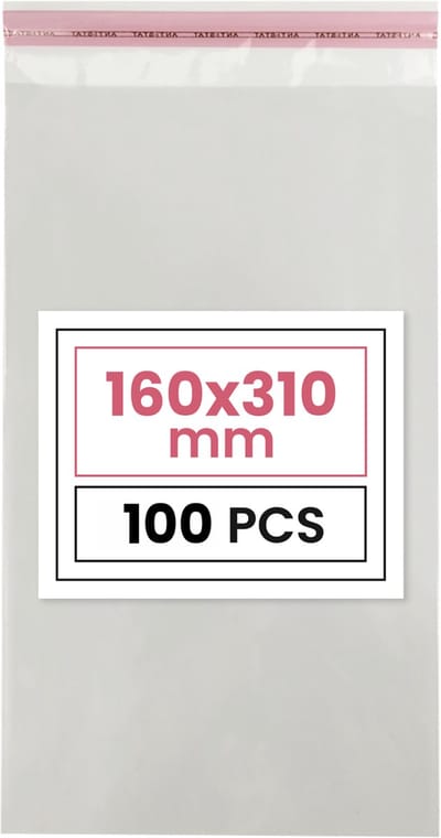 Plastic zakjes met plakstrim - 16x31 cm - transparant - 100 zakken