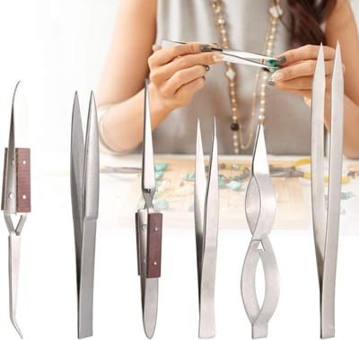 Sieradenpincet Set - Precisie Tangen - Sieraden Maken - Zelfborgende Klemmen - Tot 19.5cm
