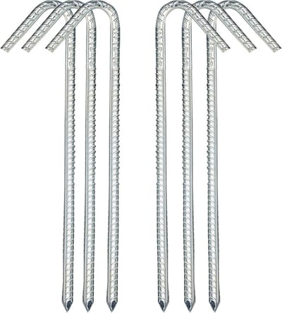 Stevige Grondpinnen voor Tuin en Camping, 30 cm Lange Stalen Tentankers, Ideaal voor Trampolines en Hekken (6 stuks)