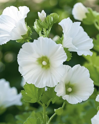 2 sets - Trechtermalva Zaden White Queen Malope Trifida Eenjarig