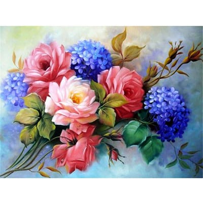 5D DIY Diamond schilderij gekleurde bloem borduurwerk kruissteek strass mozaïek Home Decor 20X30CM pink