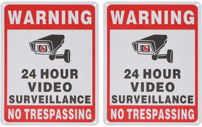 Dailygoods- Waarschuwingsbord Geen Trespassing - 2x Aluminium Teken - 10x7 Inch - Duurzaam & Roestvrij - Muurbevestiging - Reflecterende Coating - Veiligheidsbord