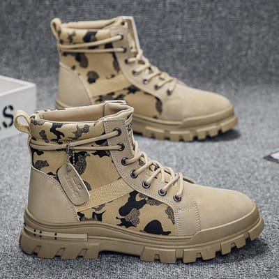 Nieuwjaar Nieuwe High-top Britse Stijl Heren Martin Boots Herenschoenen Modetrend Casual Schoenen Jeugd Werklaarzen 46 gray