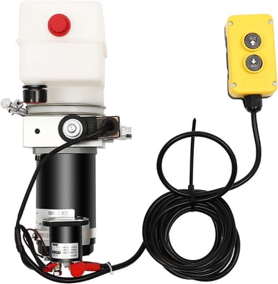 Hydraulische Pomp - Elektrische Pomp - Kiepaanhanger Hefbrug - 12V 800W Koperen Motor - 1.5L Tank - Zwart Zilver