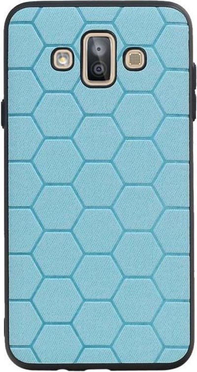 Blauw Hexagon Hard Case - Achterkant Hoesje voor Samsung Galaxy J7 Duo J720F
