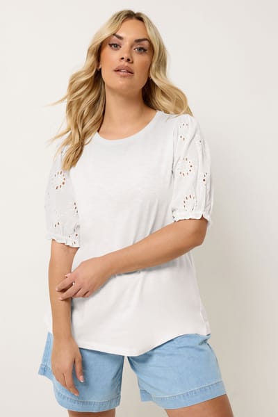 Yours Wit Tshirt Met Broderie Anglaise Size 42