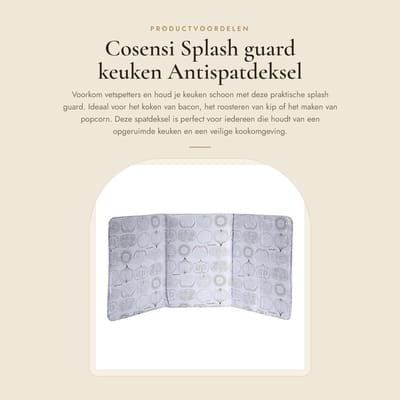 Dailygoods- Spatwand Hoogtebescherming - Spatscherm Keuken - Antispatdeksel - Opvouwbaar - Drie Panelen - Eenvoudig te Reinigen