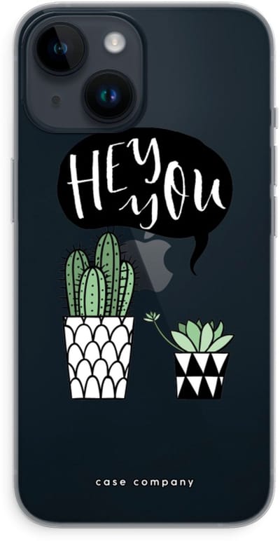 Case Company® - Hoesje geschikt voor iPhone 14 hoesje - Hey you cactus - Soft Cover Telefoonhoesje - Bescherming aan alle Kanten en Schermrand