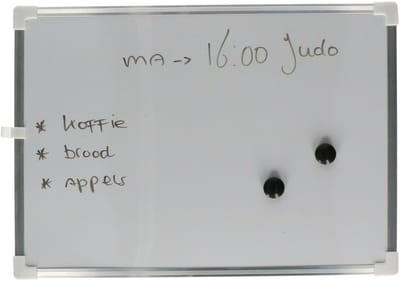 H&S Collection whiteboard - memobord magnetisch - incl. marker/magneten - 25 x 35 cm