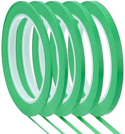 MK Stoer -- Fijne Lijnen Tape - Hoge Temperatuur - PVC - Dunne Afplakband - Autoverf - Groene Bochten - 2 3 4 5 6 mm