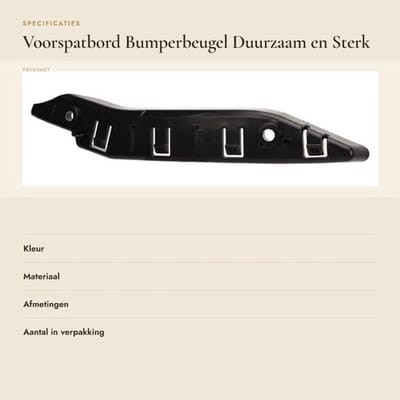 Voorspatbord Bumperbeugel - Duurzaam en Sterk - Voor Y-model