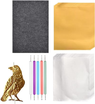 Graveerset Aluminiumfolie - Creatieve Hobby Set - Artistieke Projecten - Dubbelzijdig Goud/Zilver - Verschillende Maten - Goud/Zilver