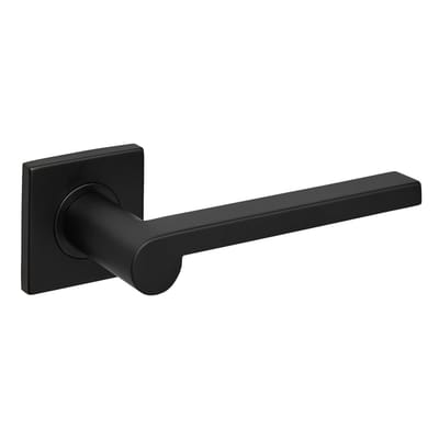 Lavuzo deurkruk Caserta Zwart met vierkant rozet | Per set | Design deurbeslag