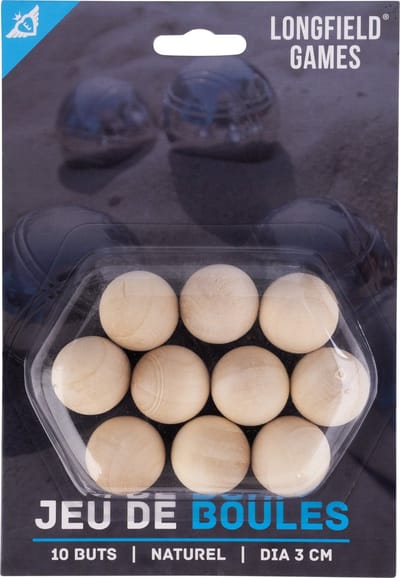 Houten Buts Jeu de Boules – Set van 10 Stuks – Naturel Hout – Pétanque Doelballen – Ø 30 mm – Boules Accessoires – Engelhart