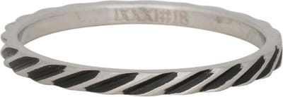 iXXXi Vulring 2mm Slanting stripes ring Mat Zilverkleurig - maat 18