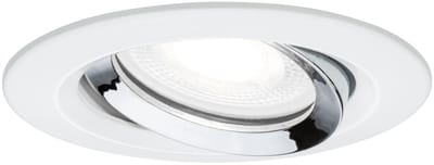 LED-inbouwlamp Nova Plus Enkele lamp zwenkbaar IP65 rond 93 mm 30° GU10 6W 470lm 230V dimbaar 4000K Wit mat, Chroom