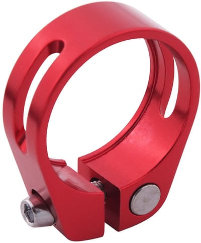 Zadelpenklem voor fietsen, aluminiumlegering zadelpenklem (rood, 31,8 mm)