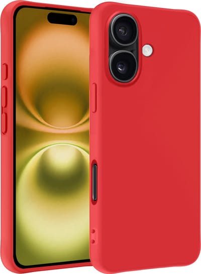 Hoesje - Geschikt voor Apple iPhone 16 - Sterk & Shockproof - Hoes Cover - Siliconen Case - Telefoonhoesjes - Rood