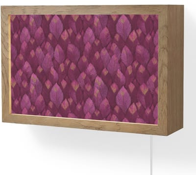 Wandlamp 30x20 cm - Oplaadbaar - Bladeren - Patroon - Burgundy - Wandlampen binnen woonkamer - Slaapkamer lamp met kabel - Decoratieve nachtlamp - Vloerlamp snoer