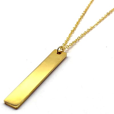 Ketting Heren met Blanco Hanger - Minimalist - Goud Kleurig- Kettingen Dames - Papa Cadeau Voor Mannen - Vaderdag