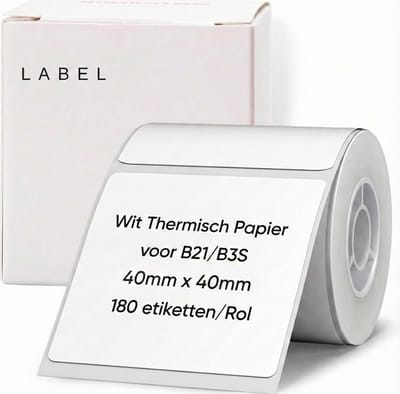 Niimbot Labels/Etiketten - B21(S/Pro)/B1/B3S(Pro)/K3/B31 - 40x40mm - Wit - 180 vellen