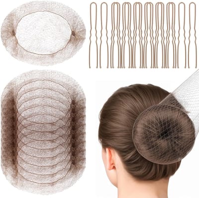 Haaraccessoires set - Haarklemmen - Haarelastiekjes / Scrunchie -Bruin 50 stuks + 50 U-haarklemmen -Geschikt voor kort en fijn haar.