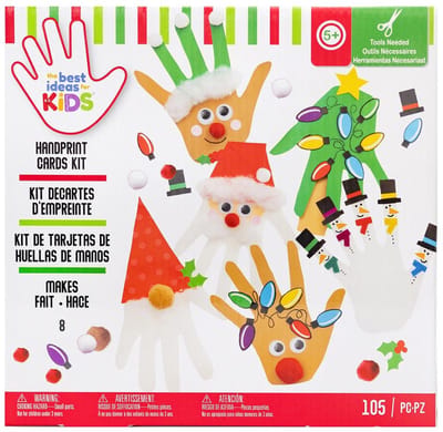 American Crafts - Colorbok Kids Christmas Holiday Card Kit - handafdruk - 34008961